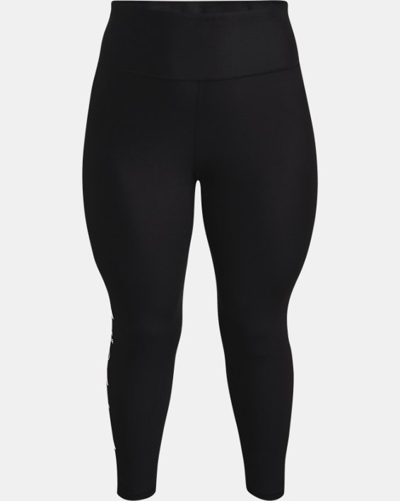 Damen HeatGear® Armour Ankle-Leggings mit rutschsicherem Bund und mit Grafik, Black, pdpMainDesktop image number 4